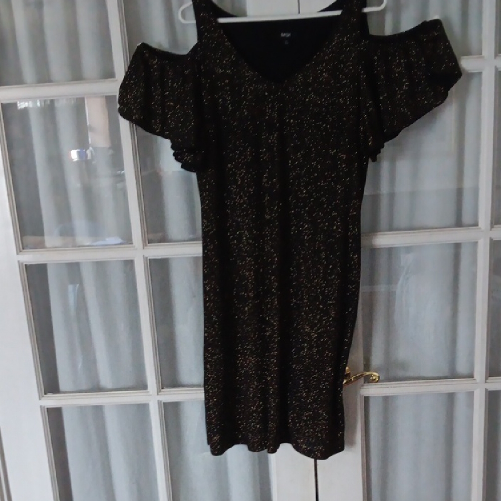 MSK Black and Gold Sparkle Mini Dress